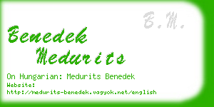 benedek medurits business card